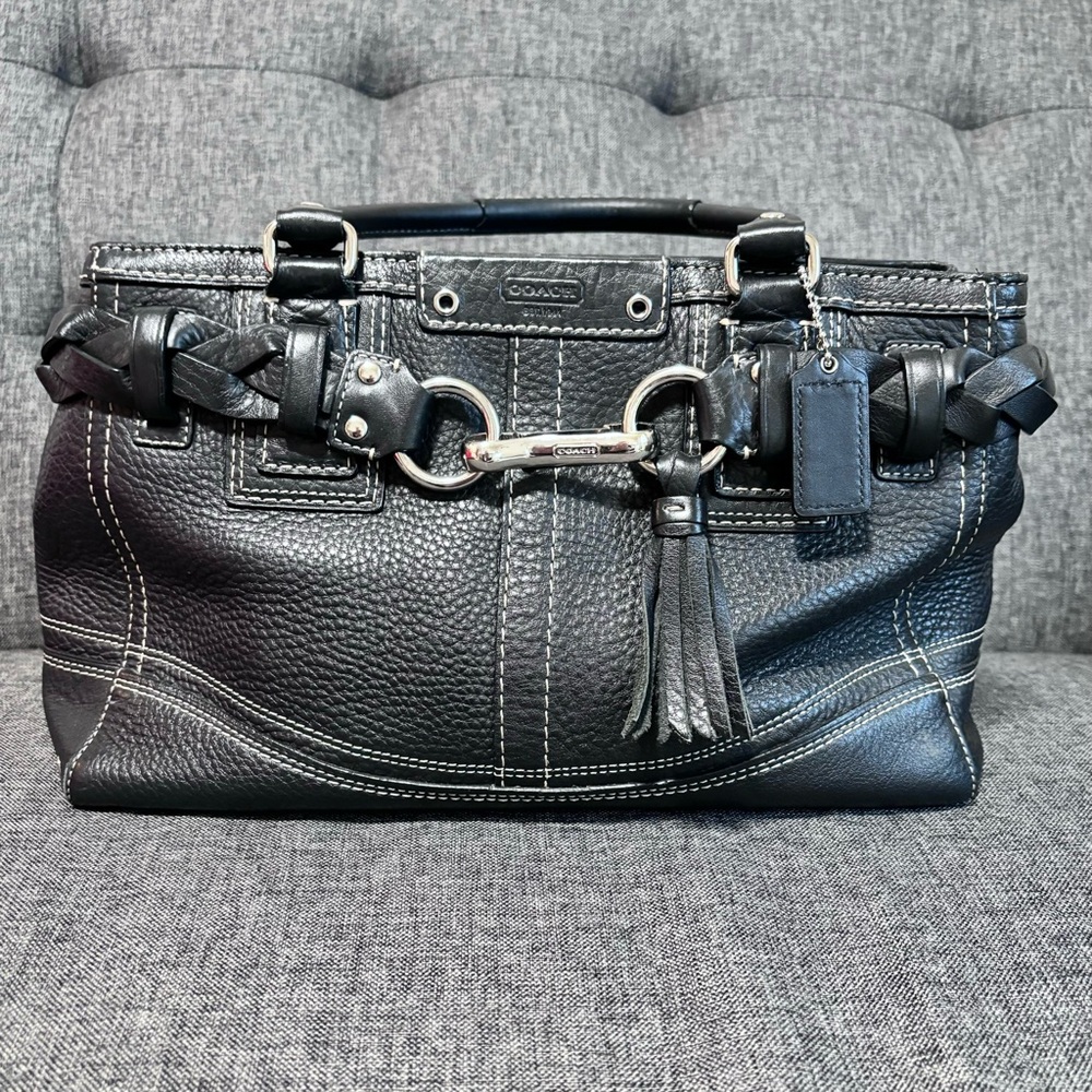 Coach black leather purse